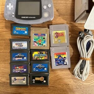 Nintendo Game Boy Advance Clear with Game Collection